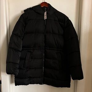 Boohoo Cinched Waist Puffer Coat